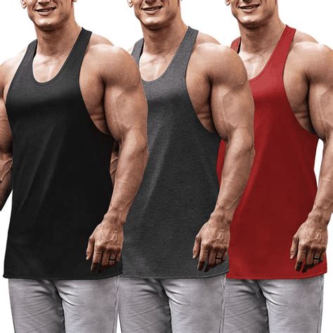 Coofandy Mens 3 Pack Tank Tops Gym Workout Sleeveless Tank Shirt Y