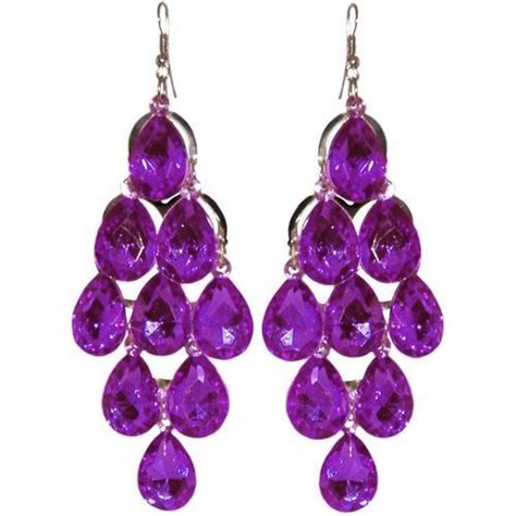 Chandelier Earrings In Purple With Silver Finish Jewelry Amazon Com