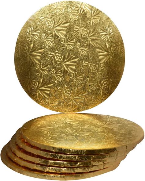 10 Inch Gold Round Sturdy Foil Wrapped Corrugated Cake Board Drums For
