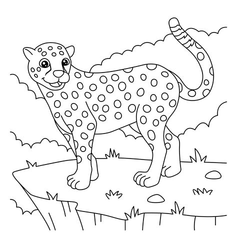 Cheetah Kleurplaat Voor Kinderen 5073790 Vectorkunst Bij Vecteezy