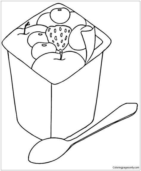 Yogurt Coloring Page Free Printable Coloring Pages