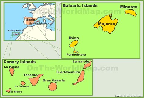 Canary Islands Spain Map World Of Light Map