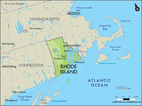 Geographical Map Of Rhode Island And Rhode Island