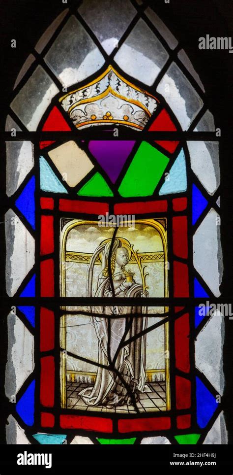 Stained Glass Saint Stephen Chapel Bures Suffolk England Uk Saint