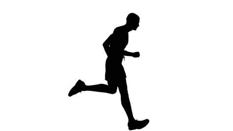 Animated Silhouette Loop Of A Woman Running On A White