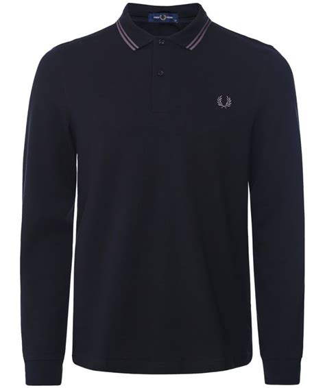 Fred Perry Navy Long Sleeve M3636 Polo Shirt Jules B