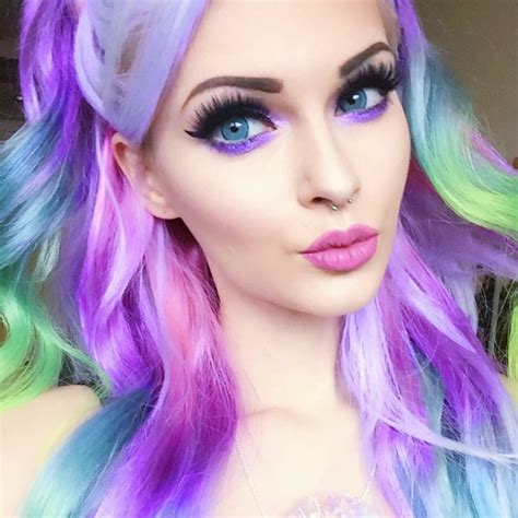 Pin By Diamondroseev 👸🏻💕 On Multi Colored Hair Rainbow Hair Color