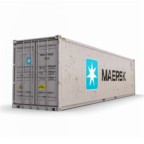 40 Feet High Cube Maersk Shipping Container 3d Model Flatpyramid