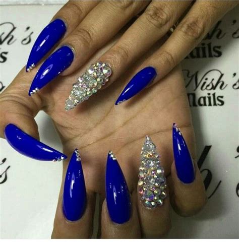 Pin By Brielle 🌹 ️ On Nails Blue Stiletto Nails Acrylic Nails