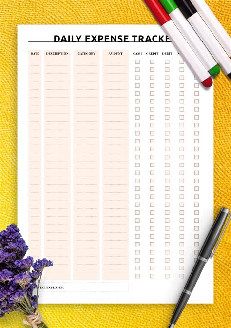 Expense Tracker Printable Free