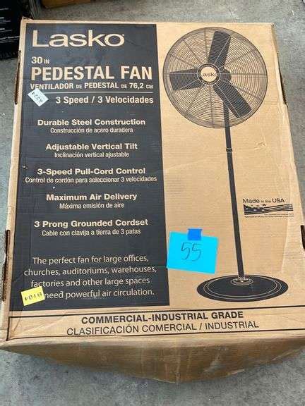 Lasko 30 Pedestal Fan In Box Earls Auction Company