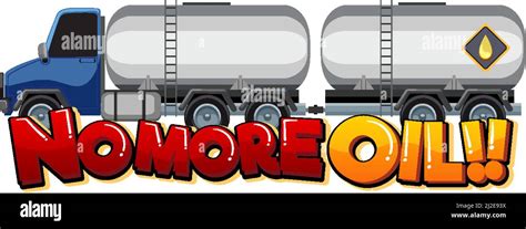 No More Oil Cartoon Word Logo Design Illustration Stock Vector Image