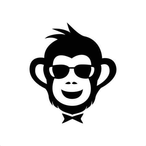 Monkey Face Silhouette Vector Illustration Primate Sign And Symbol