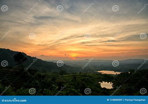 Sunset In The Mountains Landscape Thailand Stock Image Image Of