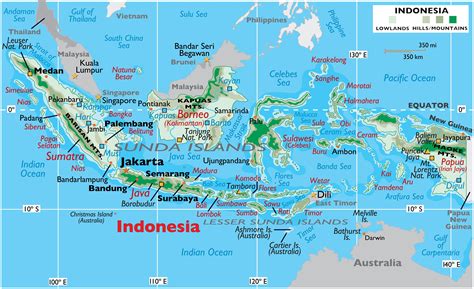 Indonesia Large Color Map