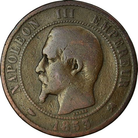 Monnaie France Napoleon Iii 10 Centimes 1853 Rouen B Gadoury