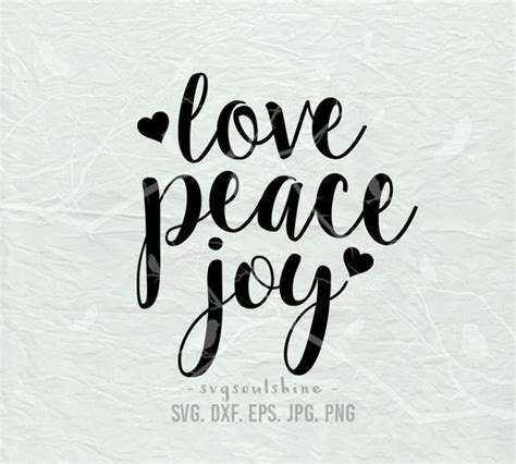 Love Peace Joy Svg File Silhouette Cut File Cricut Clipart Etsy