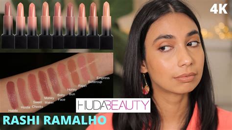 Huda Beauty Creamy Lipstick Swatches On Brown Skin Youtube