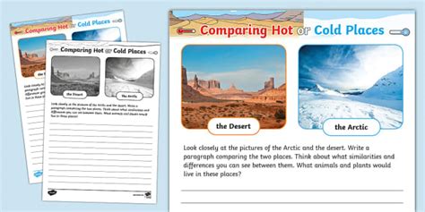 Comparing Hot And Cold Places Worksheet Teacher Made