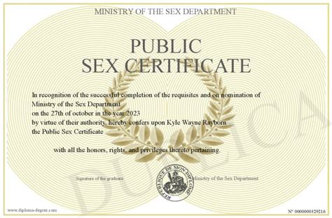 Public Sex Certificate