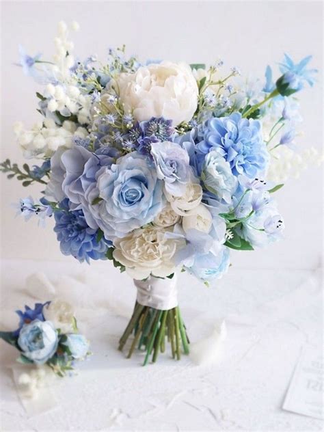 Blue Wedding Bouquets And Flowers Blueweddings Weddings