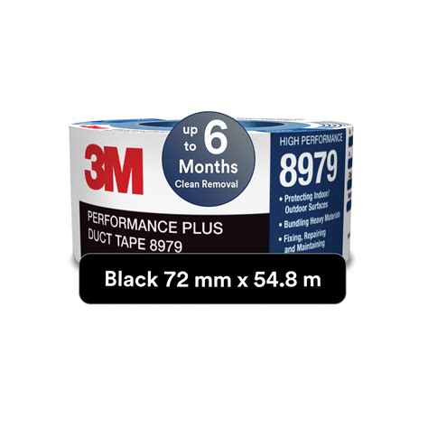 3m 8979 Performance Plus Duct Tape Black 72 Mm X 548 M X 121 Mil