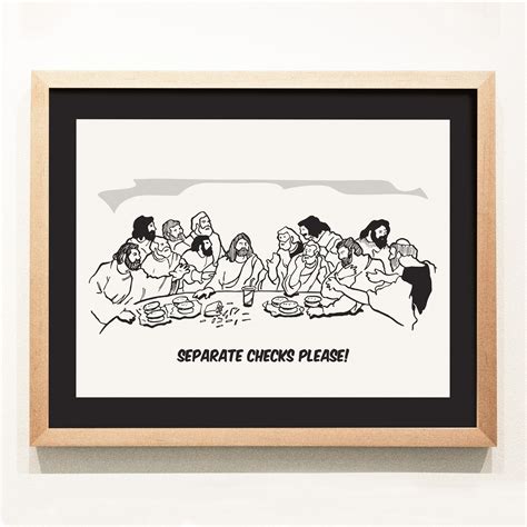 Funny Last Supper Print Living Room Art Funny Wall Art Etsy