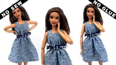 No Sew No Glue 👗 Diy Doll Dress How To Make Barbie Dress Easy Barbie Clothes Youtube