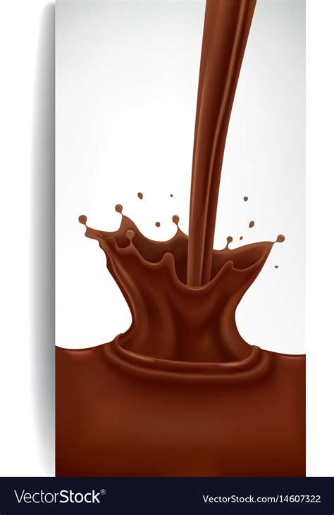 Dark Chocolate Milk Flowing And Splash Royalty Free Vector