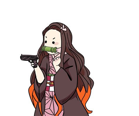 Cute Anime Girl Gun Demon Slayer Wallpaper Nezuko — Animwallcom