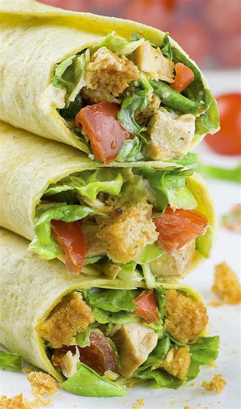 Chicken Caesar Salad Wraps A Healthy Chicken Lunch Or Dinner Recipe
