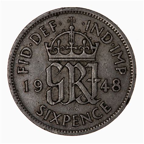 Sixpence 1948 Coin From United Kingdom Online Coin Club