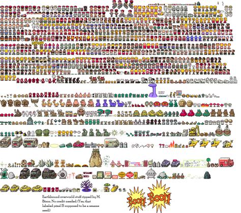 The Spriters Resource Full Sheet View Earthbound Mother 2 Overworld Elements Mother