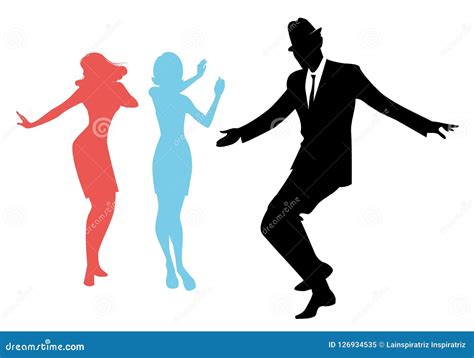Elegant Silhouettes Of Three Girls Wearing Clothes Of The Sixties