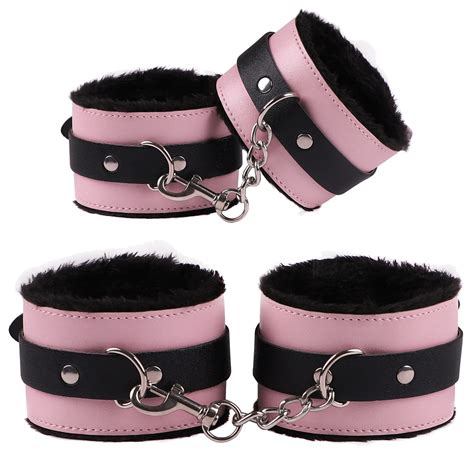 Cytherea Classic Leather 10pc Bondage Set Restraints Toys Bdsm Black And Pink Leather Cytherea