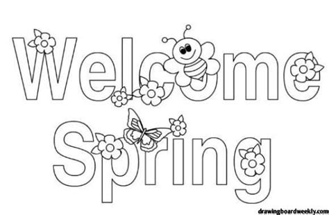 Free printable spring coloring pages. First Day Of Spring Coloring Page | Spring coloring pages ...