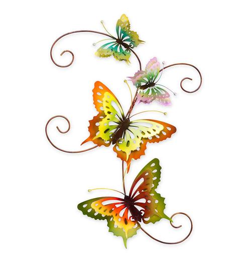 Iridescent Metal Butterfly Wall Art Wind And Weather