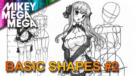 How To Draw Sexy Anime Girls From Basic Shapes Real Time Tutorial Mikey Mega Mega Youtube