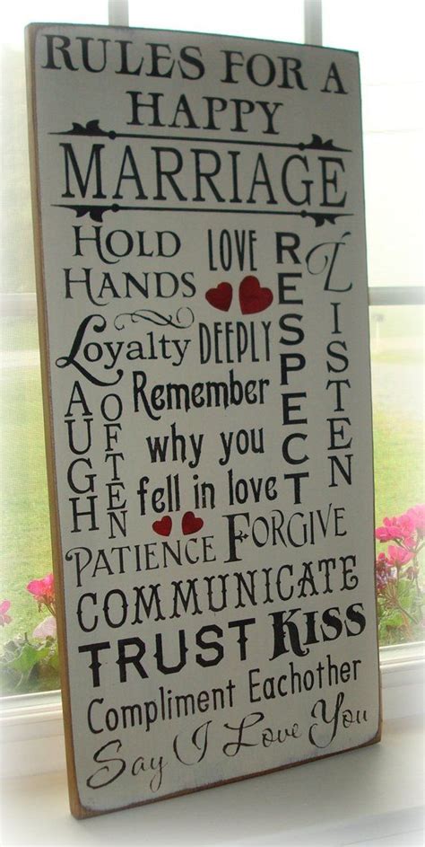 Large Wood Sign Board Rules For A Happy Marriage Subway Etsy In