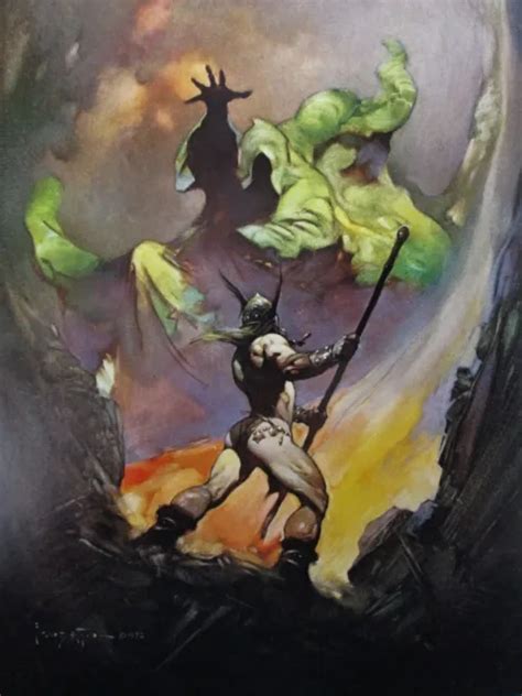 Vintage Frank Frazetta Art The Norseman 1972 Full Color Plate Viking