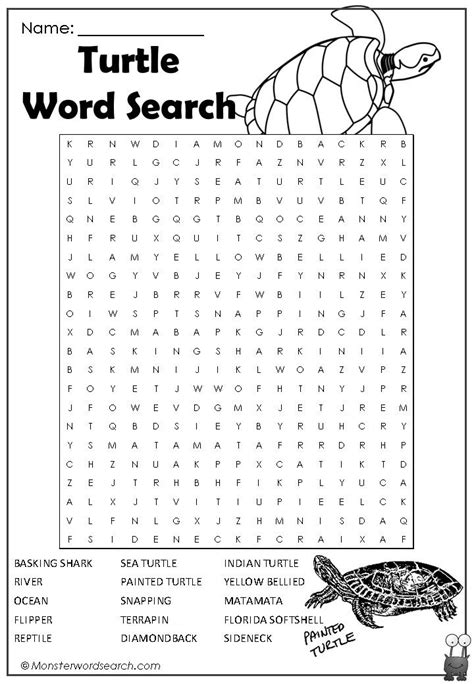 cool turtle word search turtle activities turtle crafts turtle