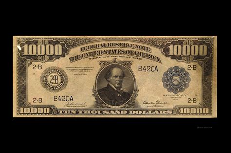 10000 Dollar Us Currency Bill Photograph By Thomas Woolworth Fine Art