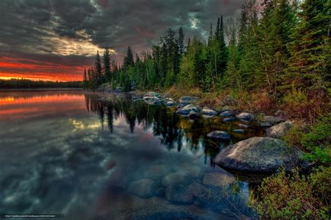 Download Wallpaper Ontario Canada Sunset Lake Free Desktop Wallpaper