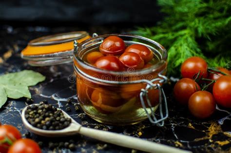 Pickled Cherry Tomatoes Stock Image Image Of Ripe Food 159279955