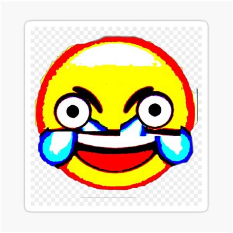 Distorted Meme Laughing Face Emoji Sticker By Mnixo Redbubble
