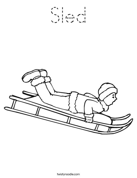 Sled Coloring Pages For Kids Coloring Pages