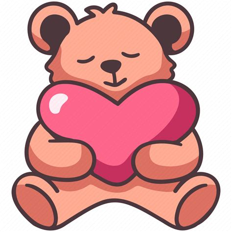 Cute Love Heart Bear Hug Teddy Valentine Icon Download On