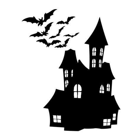 Gambar Bayangan Hitam Rumah Halloween Kelelawar Menyeramkan