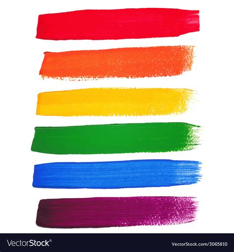 Rainbow Watercolor Brush Strokes Royalty Free Vector Image