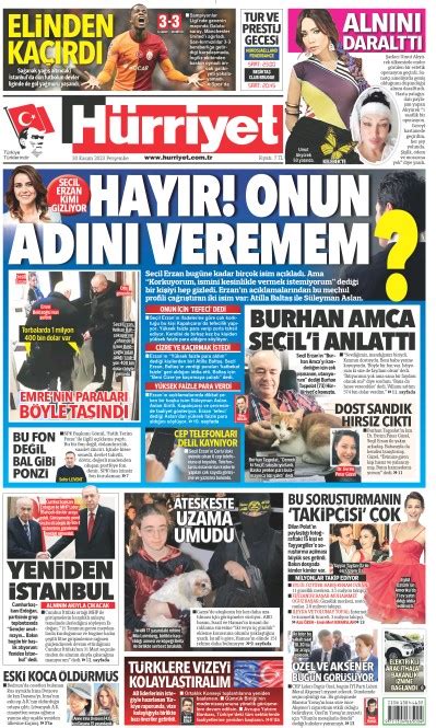 Turkish Newspaper Front Pages Paperboy Online Newspapers